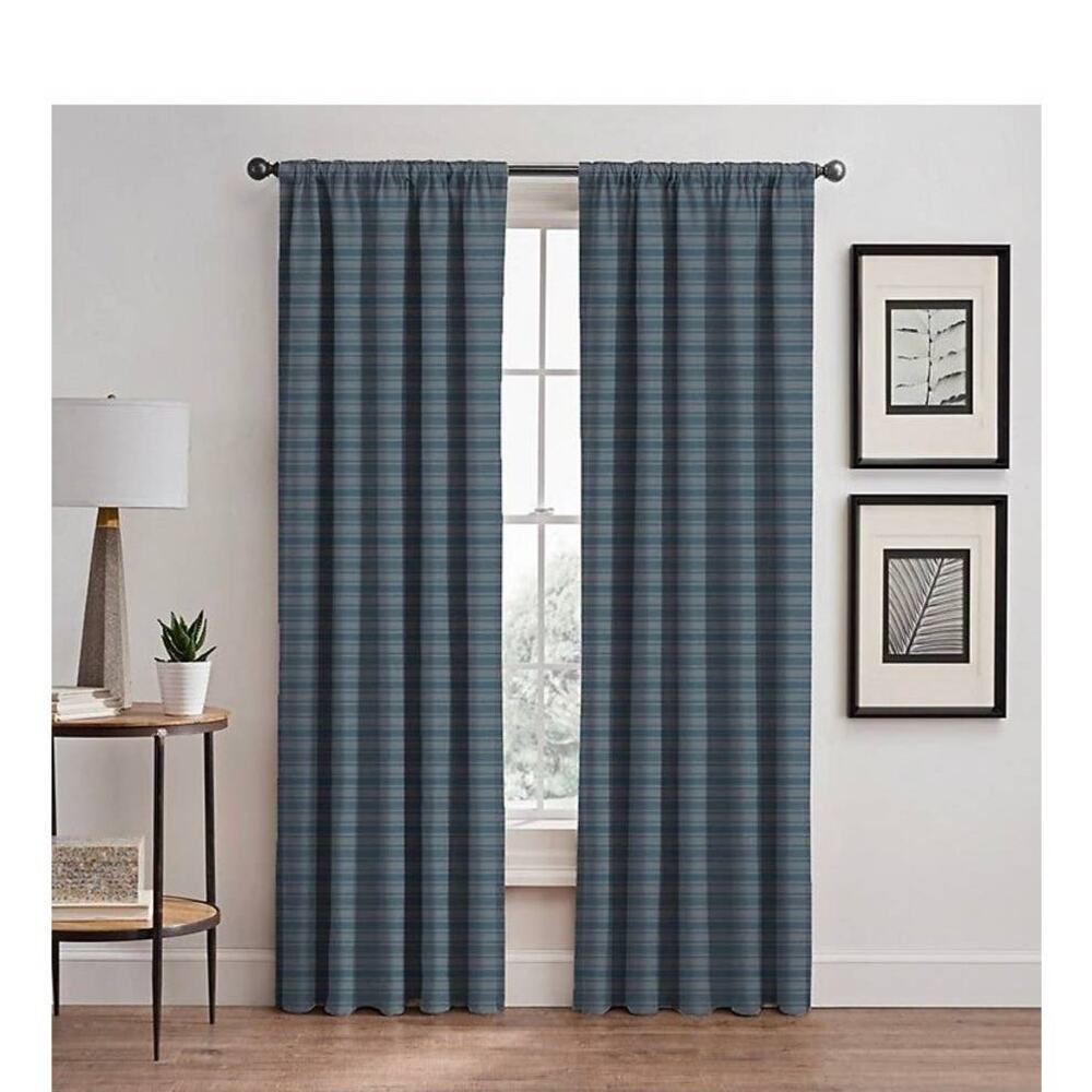 Emerson stripe window curtain set 2 panels 54"x63